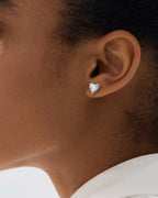 Heart Birthstone Flat Back Earrings