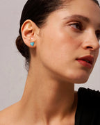 Heart Birthstone Flat Back Earrings