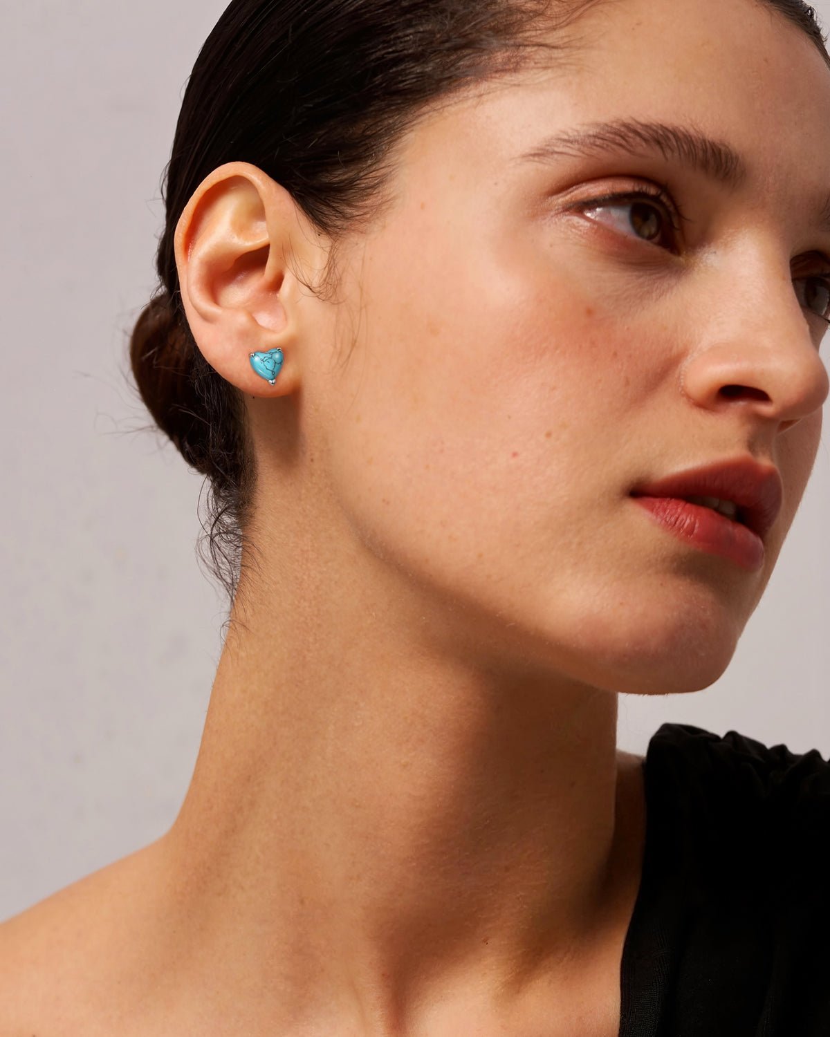 Heart Birthstone Flat Back Earrings