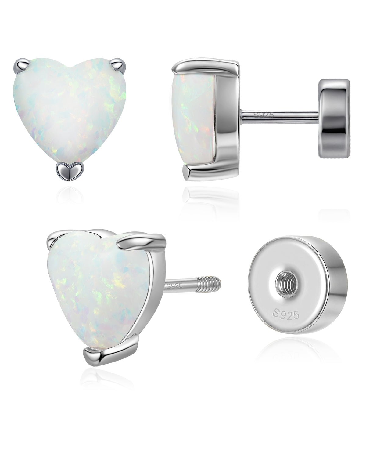 Heart Birthstone Flat Back Earrings