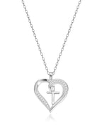 Heart Cross Necklace for Women