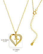 Heart Cross Necklace for Women