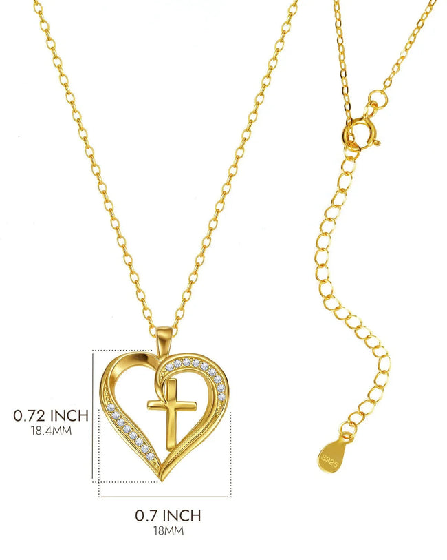 Heart Cross Necklace for Women Main Image