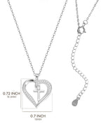 Heart Cross Necklace for Women