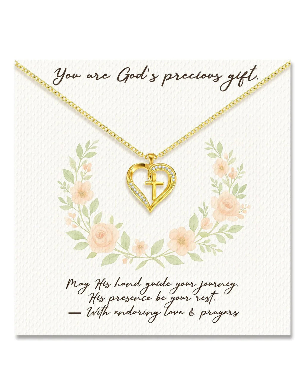 Heart Cross Necklace for Women