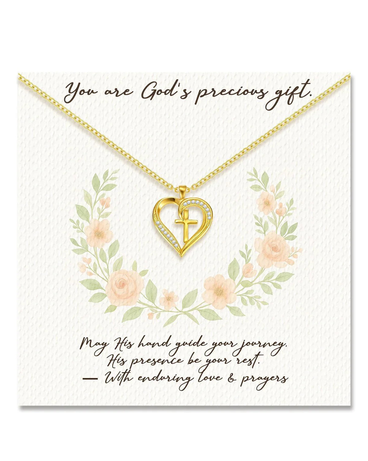 Heart Cross Necklace for Women