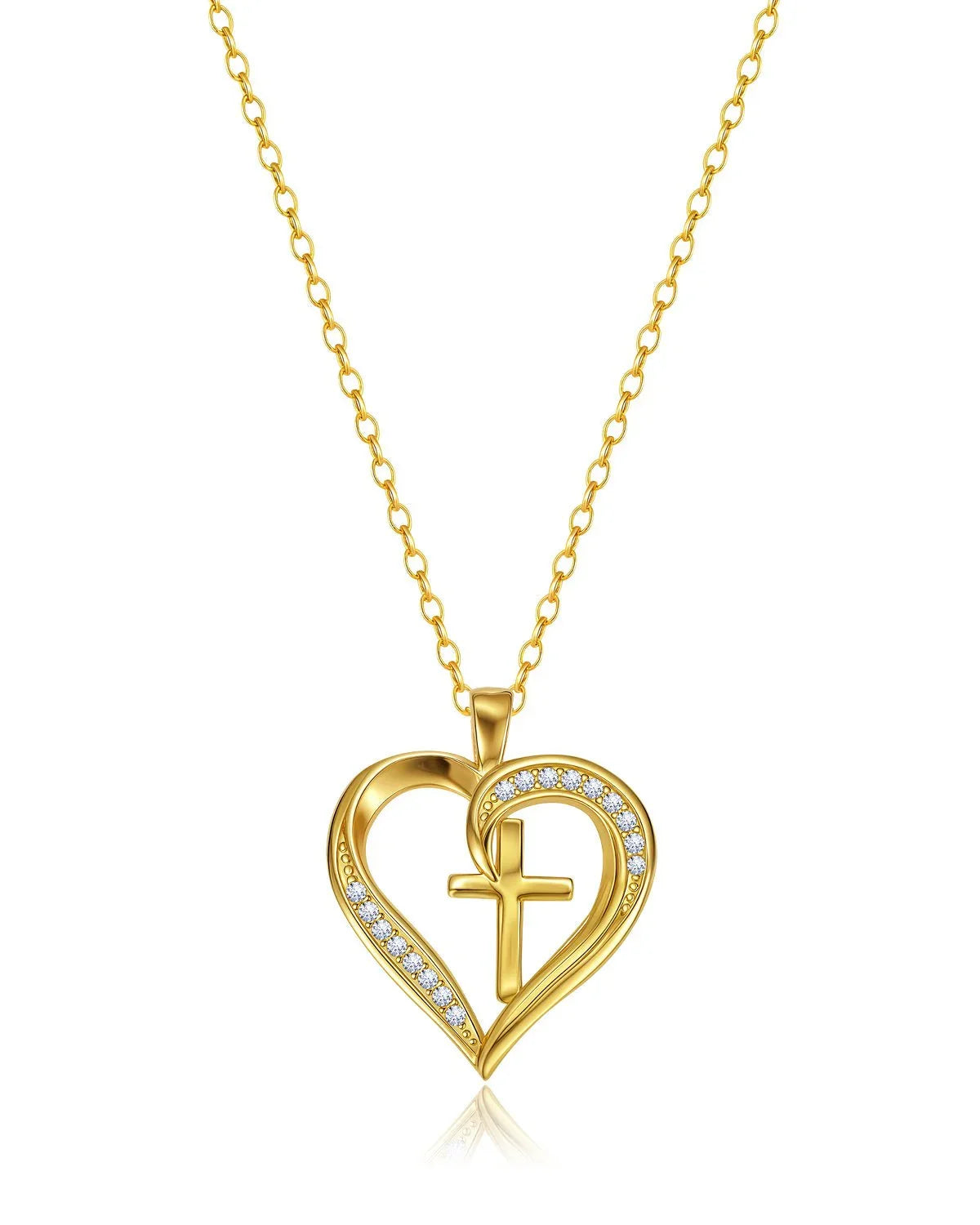 Heart Cross Necklace for Women
