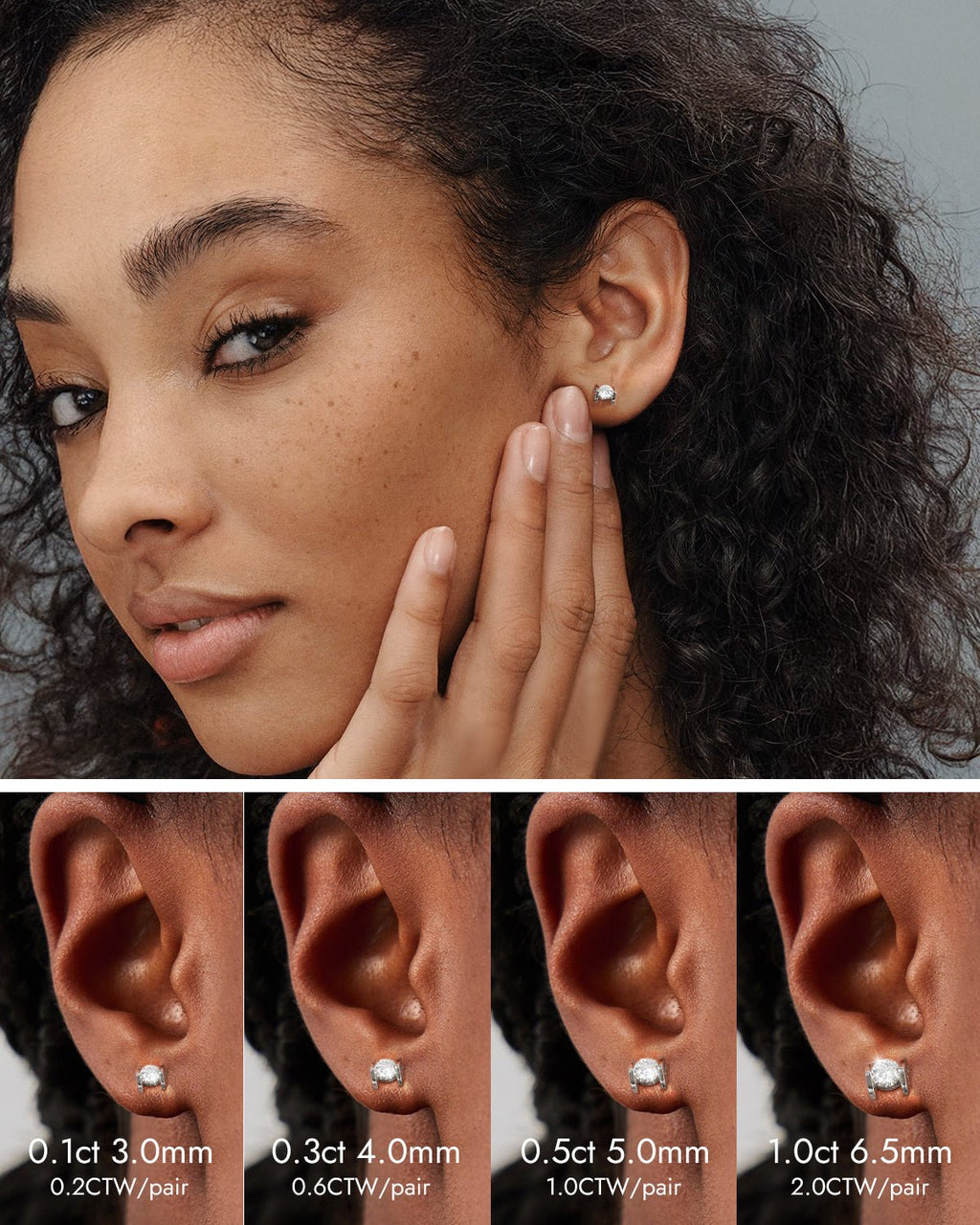 Heart Moissanite Stud Earrings