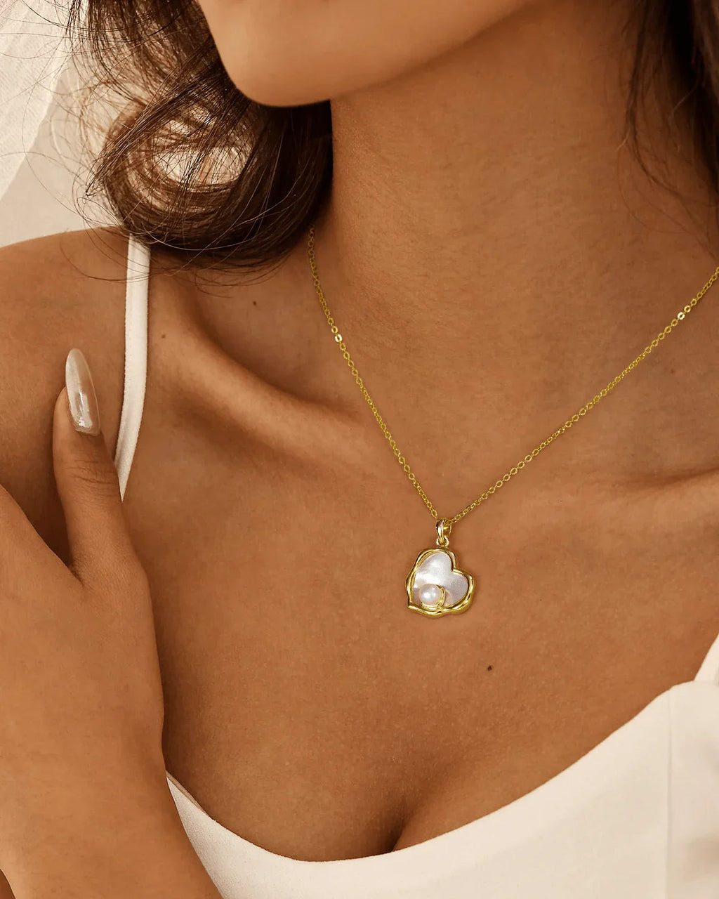 Heart Pearl Necklace