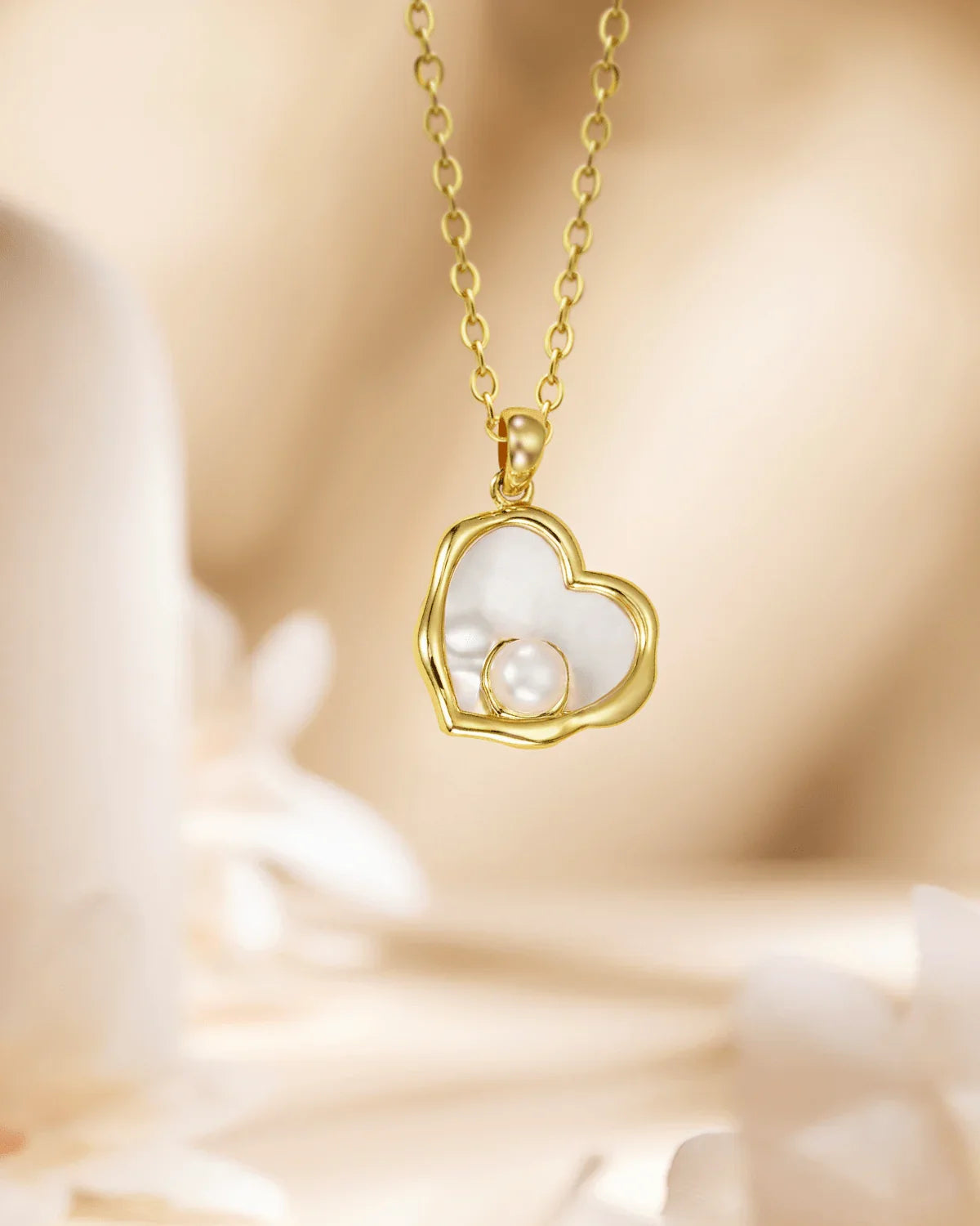 Heart Pearl Necklace