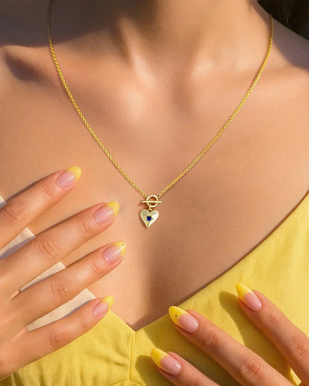 Heart Pendant Toggle Necklace
