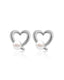 Heart-Shaped Pearl Stud Earrings