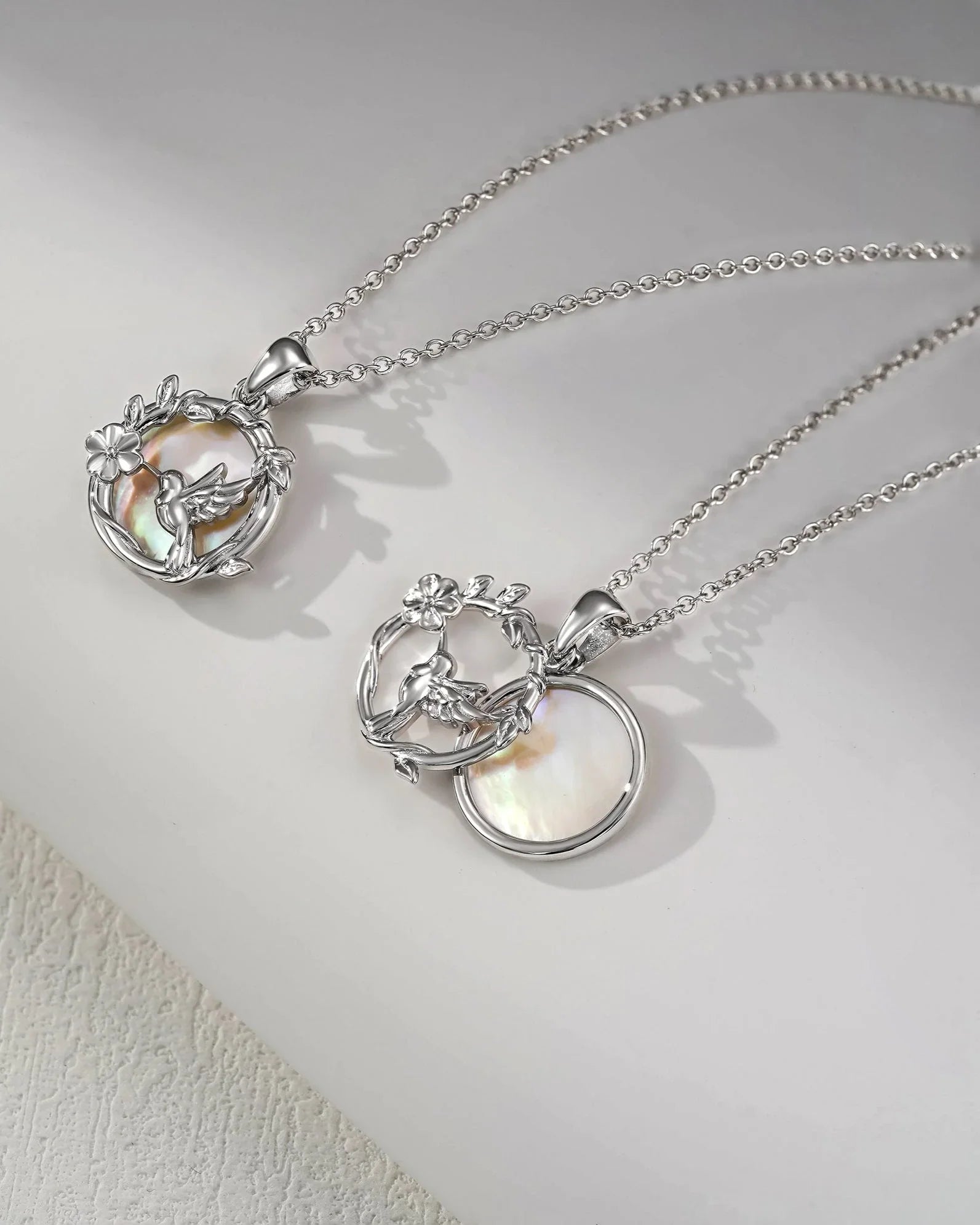 Hummingbird & Flower Charm Necklace