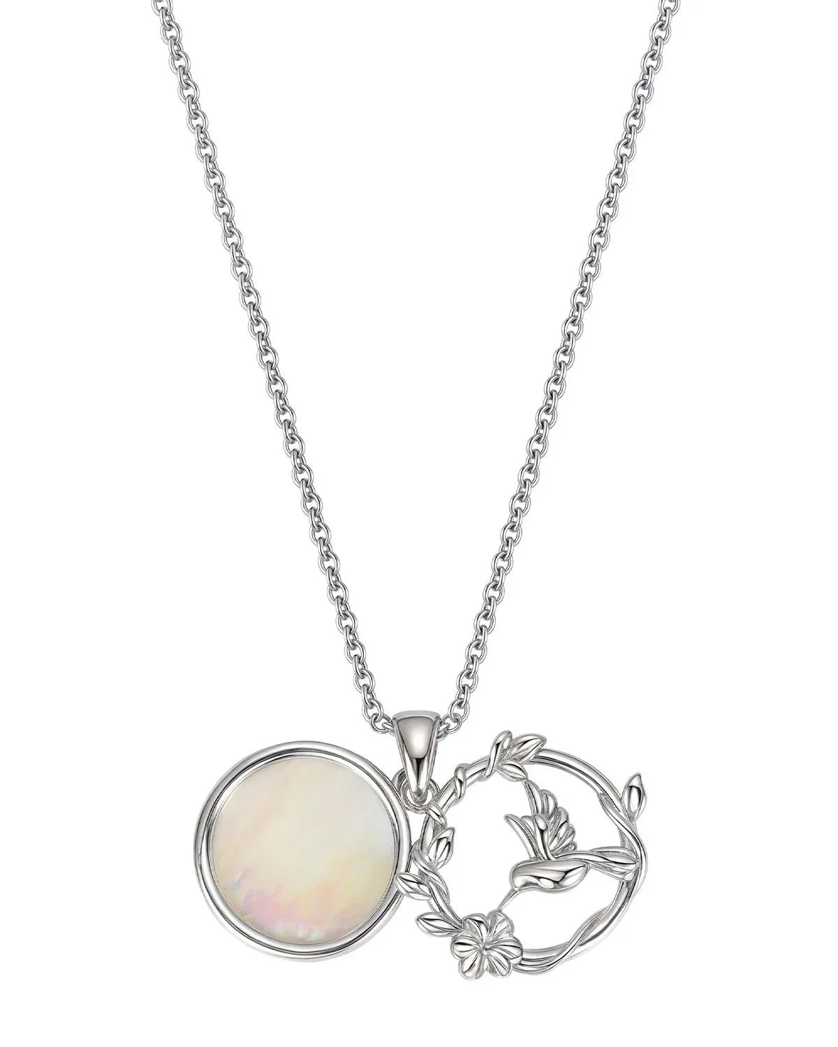 Hummingbird & Flower Charm Necklace