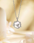 Hummingbird & Flower Charm Necklace