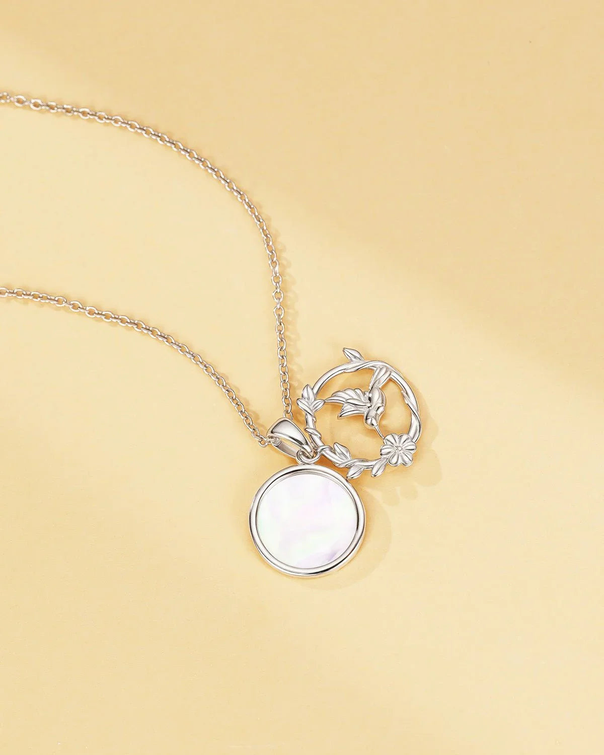 Hummingbird & Flower Charm Necklace