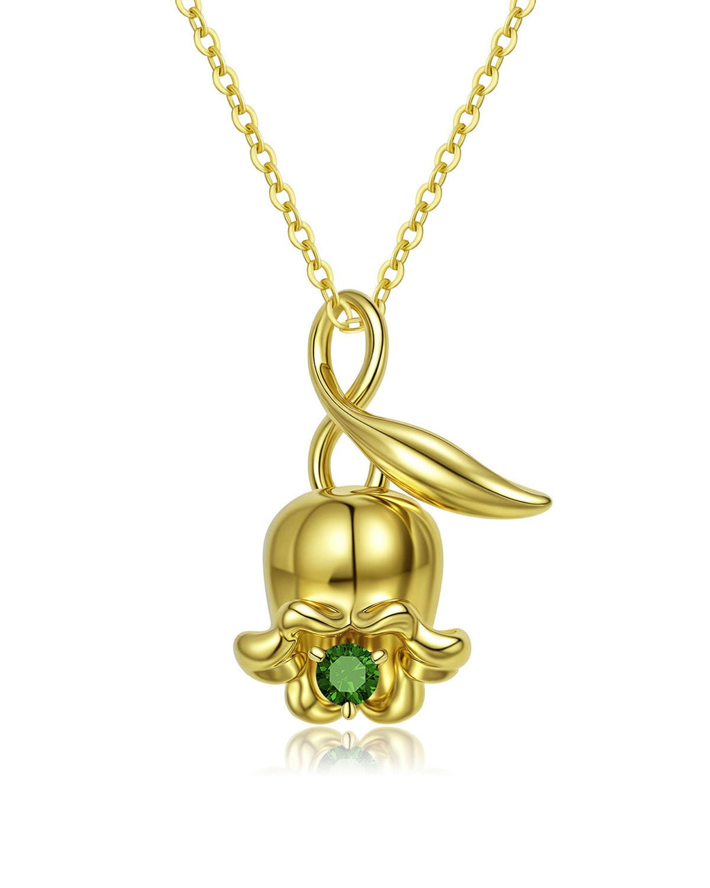 Infinity Birth Flower Necklace with Birthstone