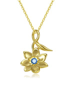 Infinity Birth Flower Necklace with Birthstone