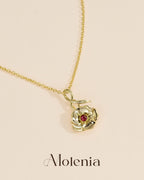 Infinity Birth Flower Necklace with Birthstone