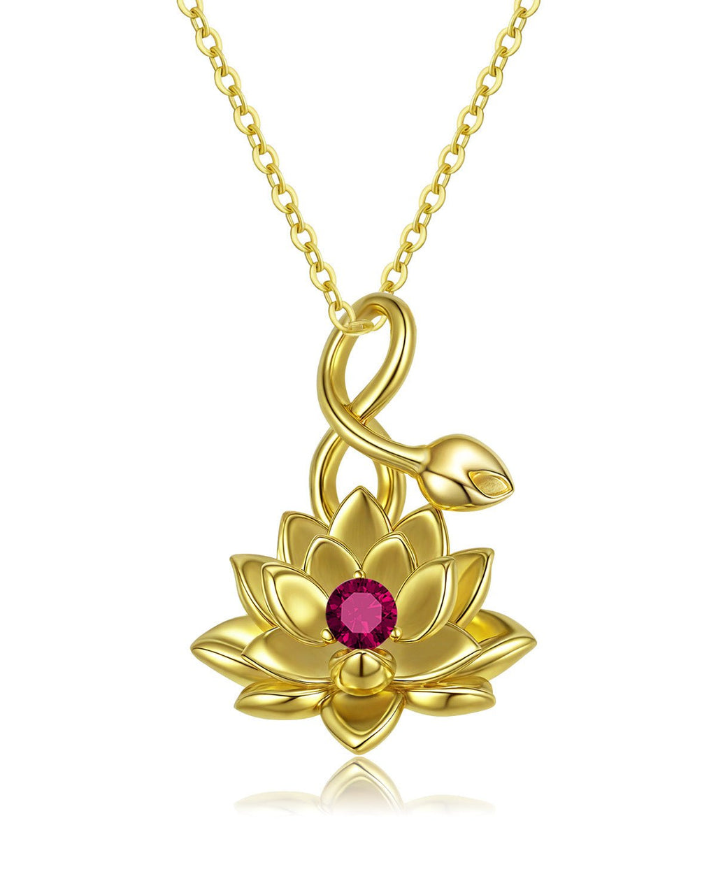 Infinity Birth Flower Necklace with Birthstone