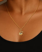 Infinity Birth Flower Necklace with Birthstone