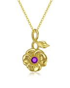 Infinity Birth Flower Necklace with Birthstone