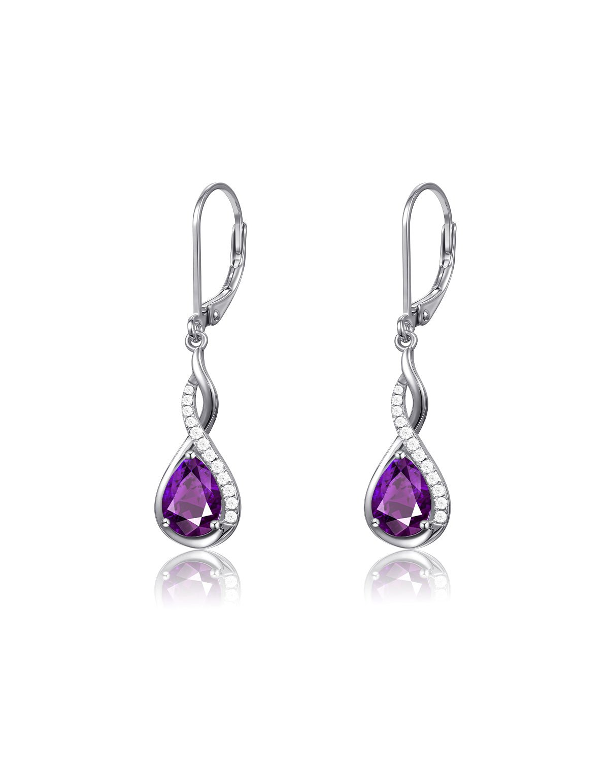 Infinity Teardrop Birthstone Earrings