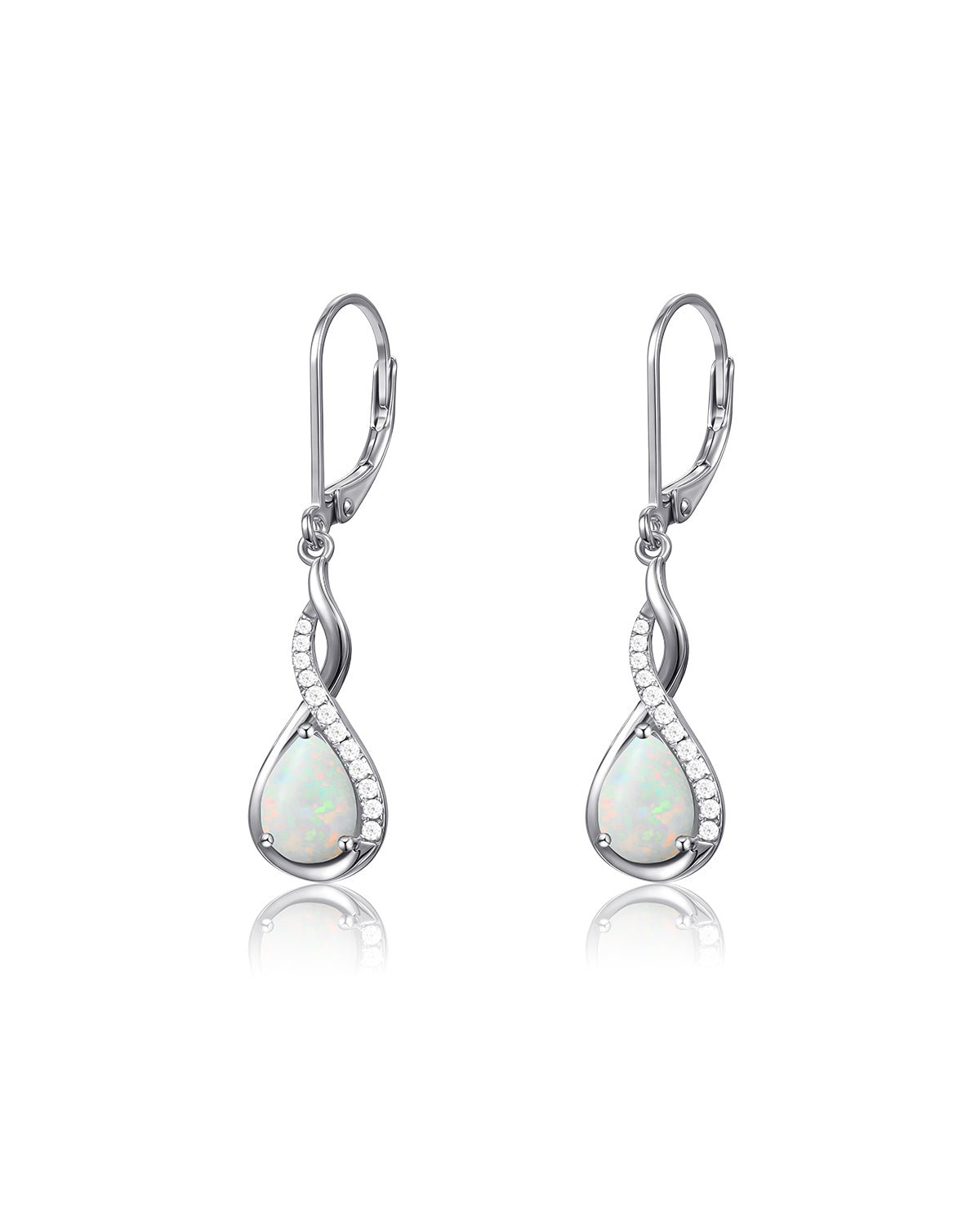 Infinity Teardrop Birthstone Earrings