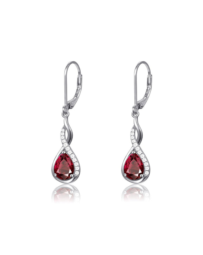 Infinity Teardrop Birthstone Earrings Hover Image