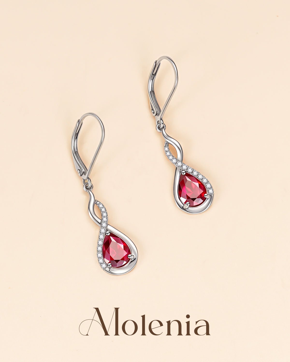 Infinity Teardrop Birthstone Earrings