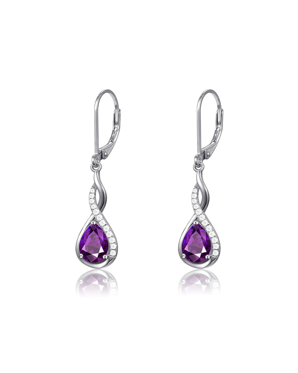 Infinity Teardrop Birthstone Earrings