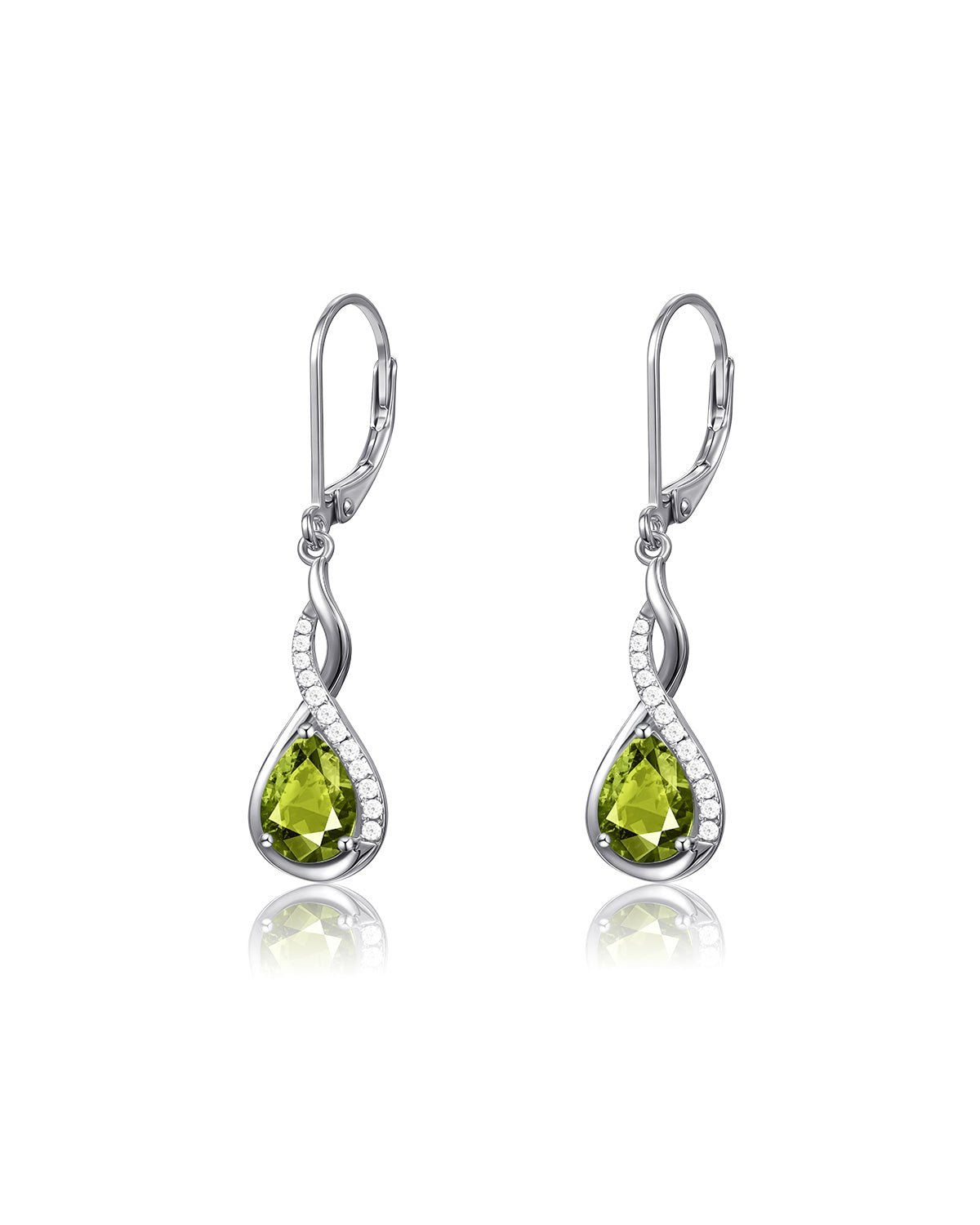 Infinity Teardrop Birthstone Earrings