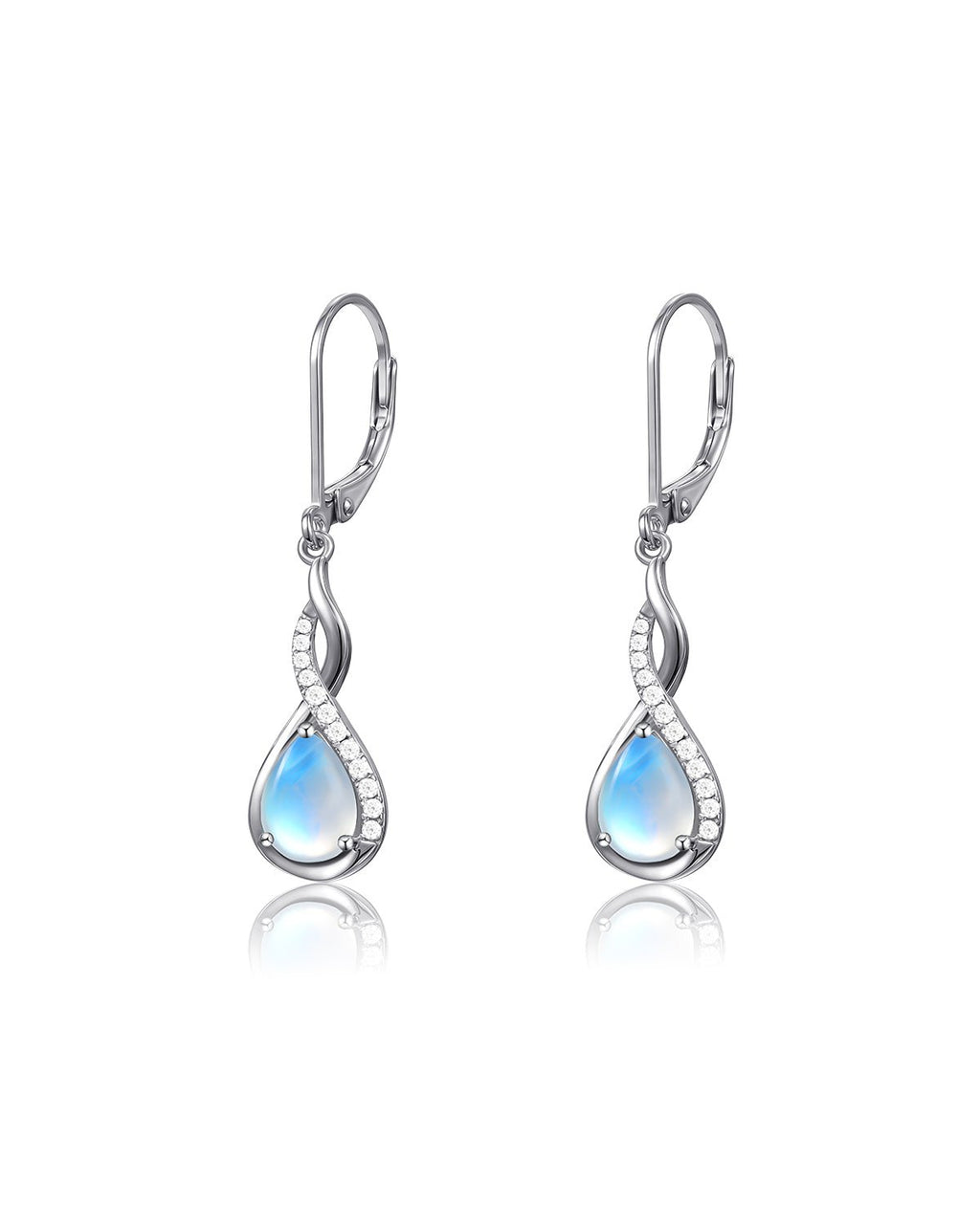 Infinity Teardrop Birthstone Earrings