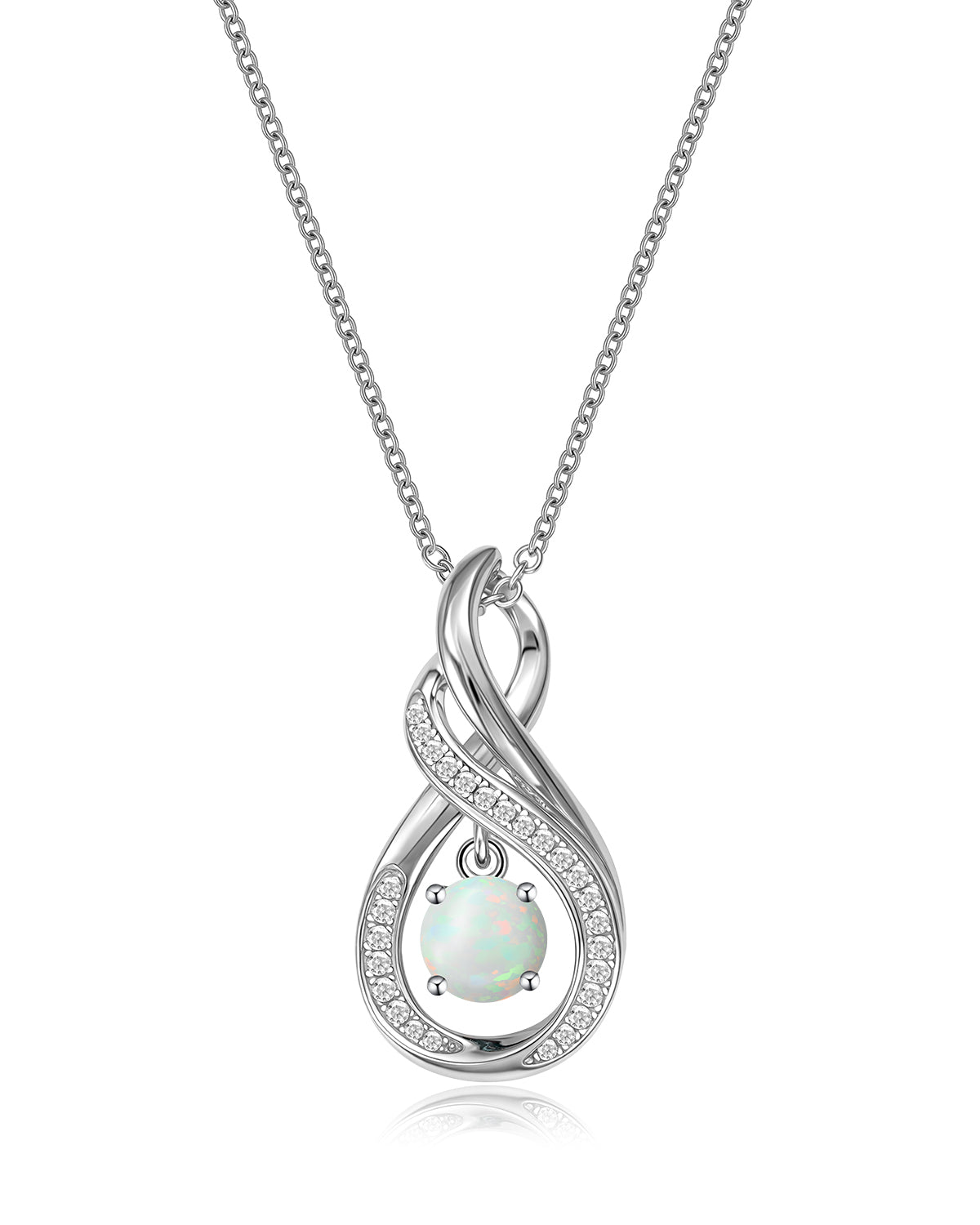 Infinity Teardrop Birthstone Necklace