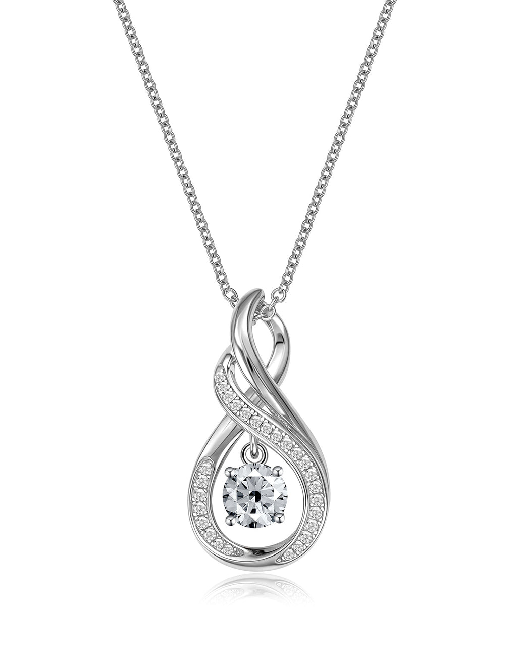 Infinity Teardrop Birthstone Necklace