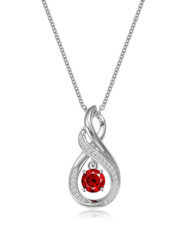 Infinity Teardrop Birthstone Necklace Hover Image