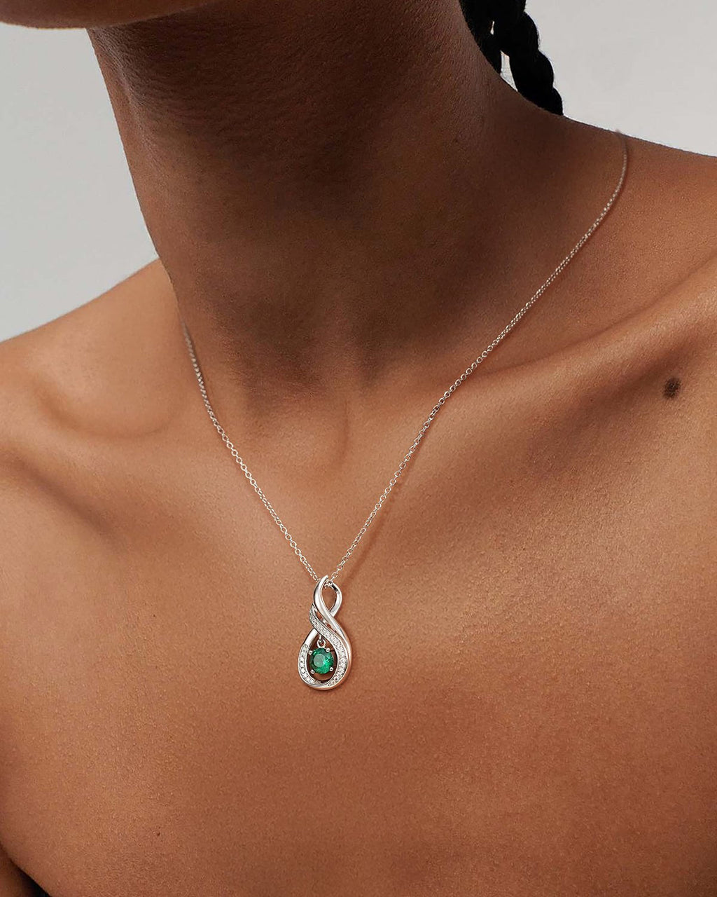 Infinity Teardrop Birthstone Necklace