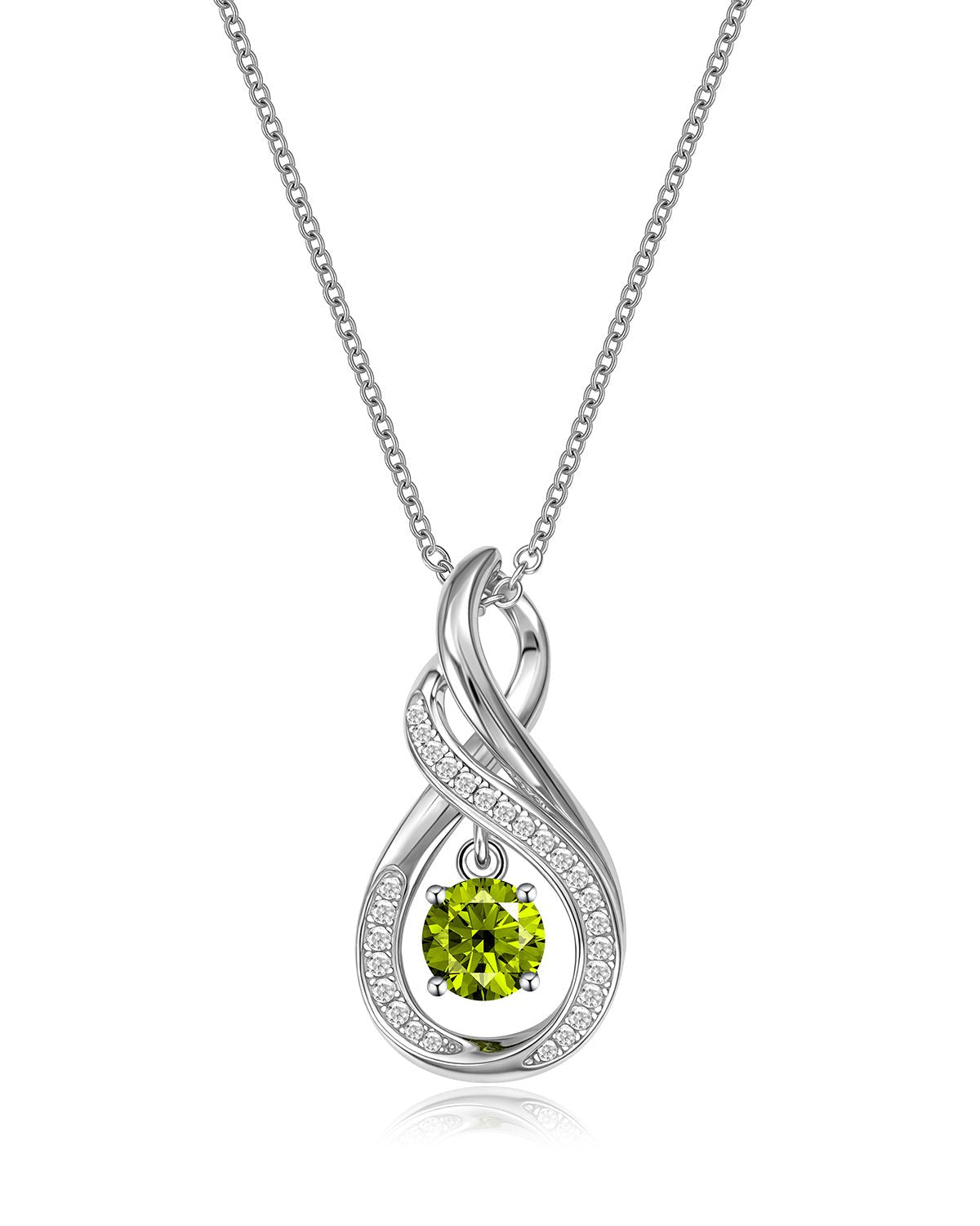 Infinity Teardrop Birthstone Necklace
