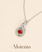Infinity Teardrop Birthstone Necklace