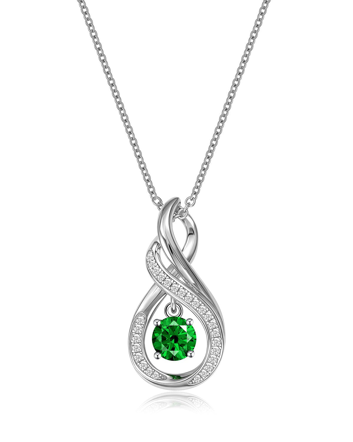 Infinity Teardrop Birthstone Necklace