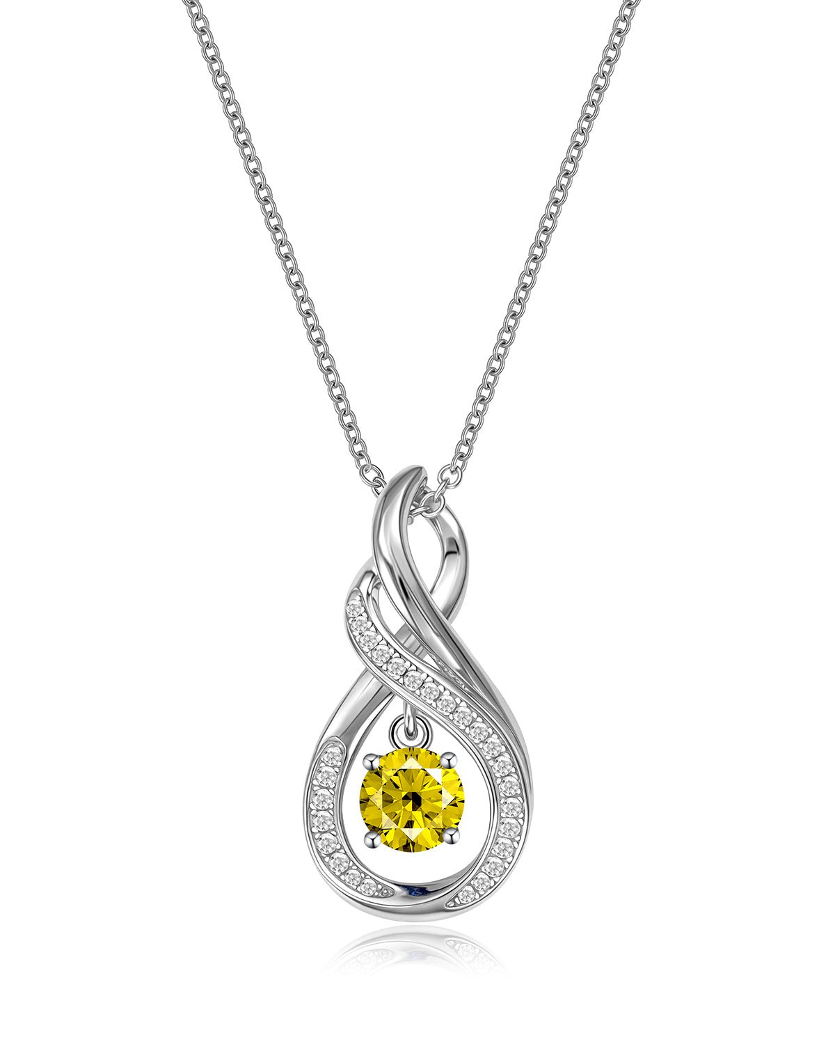 Infinity Teardrop Birthstone Necklace