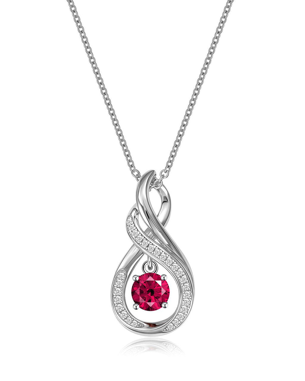 Infinity Teardrop Birthstone Necklace