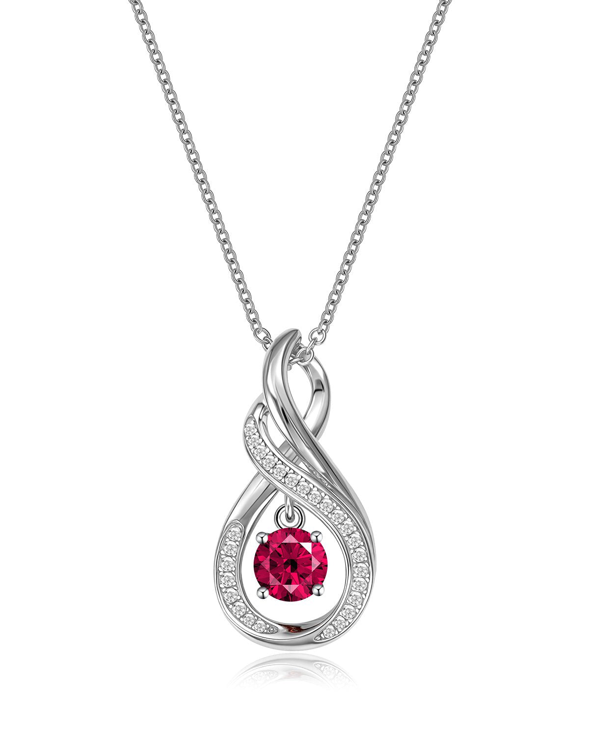 Infinity Teardrop Birthstone Necklace