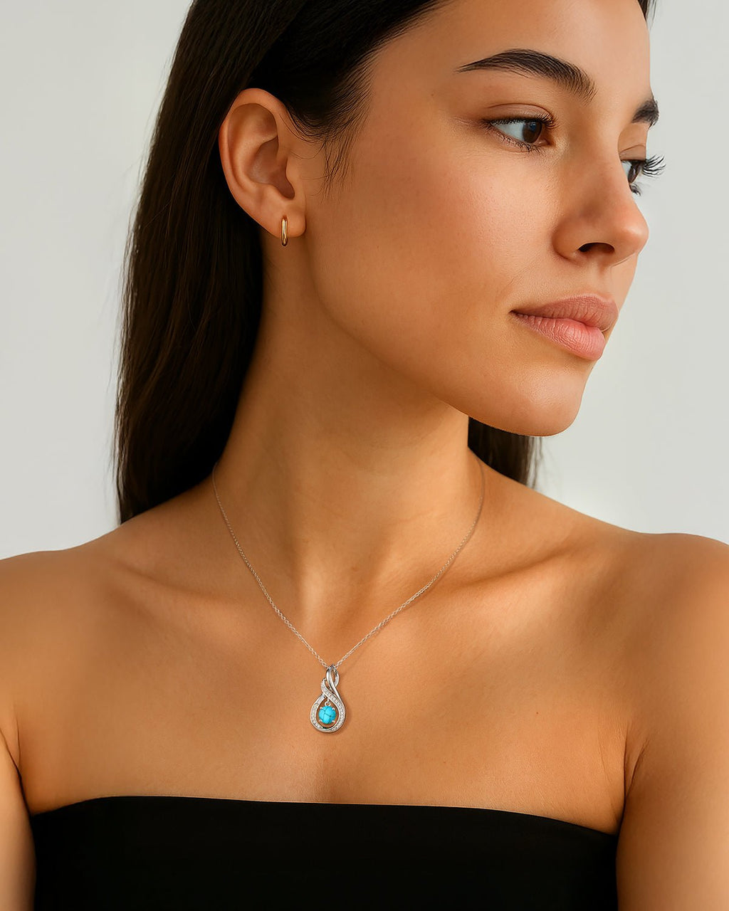 Infinity Teardrop Birthstone Necklace