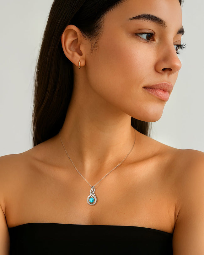 Infinity Teardrop Birthstone Necklace Main Image
