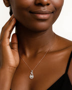 Infinity Teardrop Moissanite Necklace