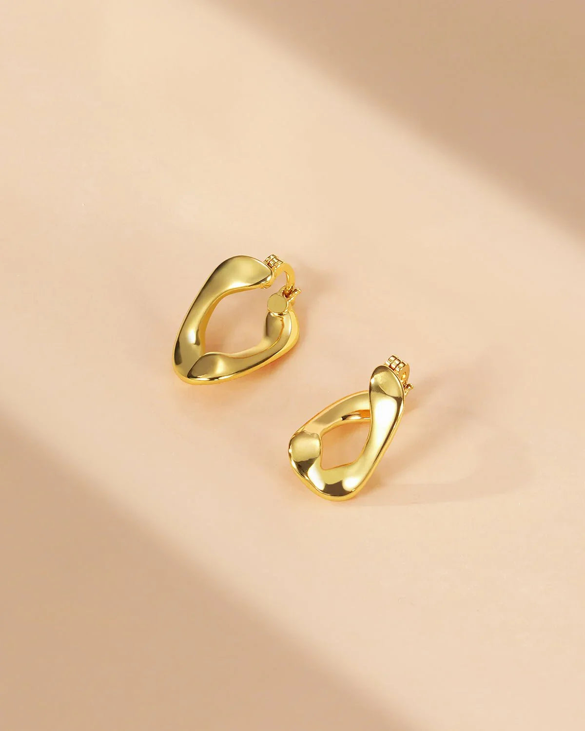 Irregular Gold Hoop Earrings