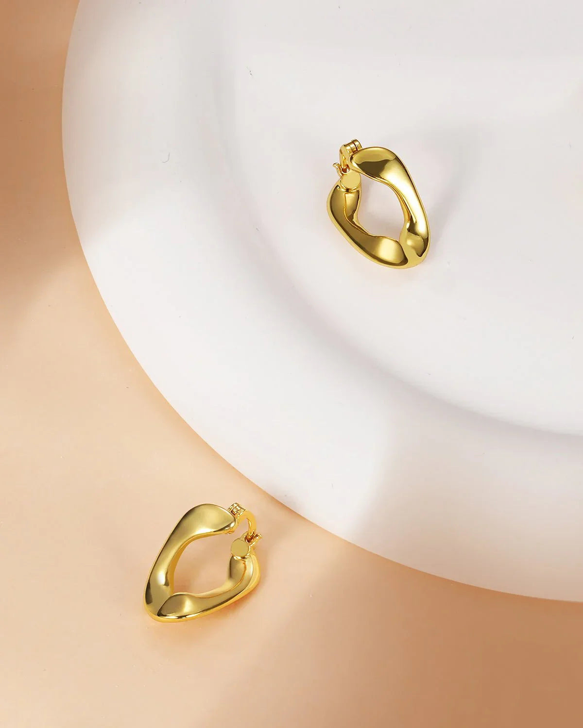 Irregular Gold Hoop Earrings