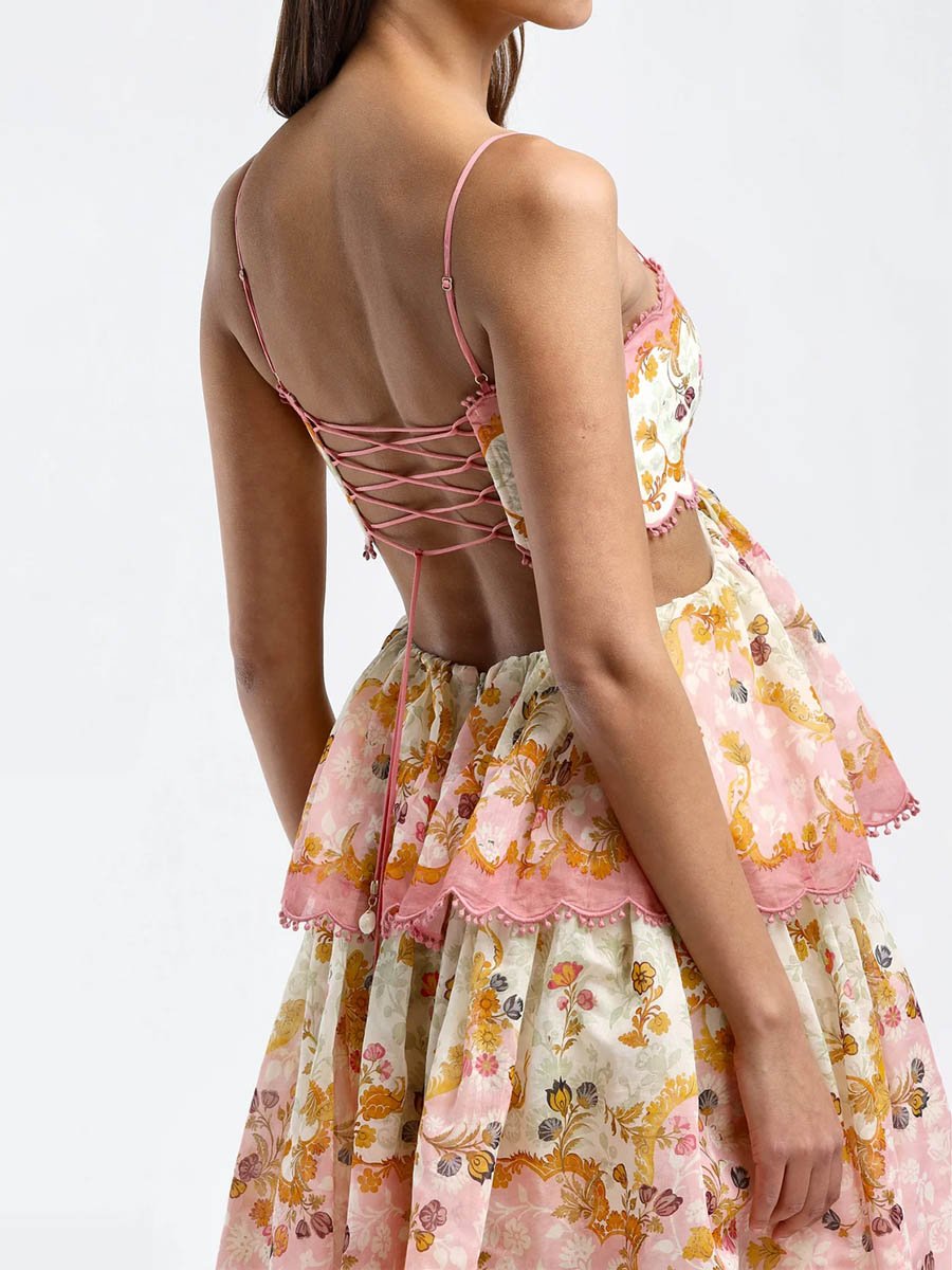 Fashionable Embroidered Cake Sling Dress