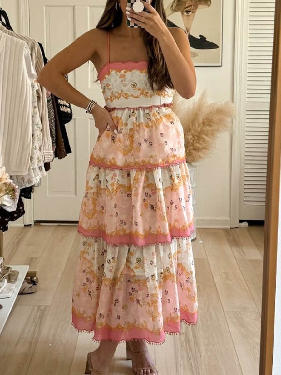 Fashionable Embroidered Cake Sling Dress